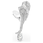 Vienna clip earrings Mixed cuts, Swan, White, Rhodium plated